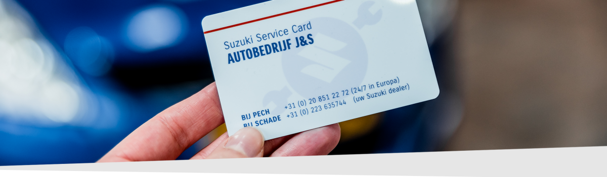 Suzuki service card autobedrijf J&S voor pechhulp